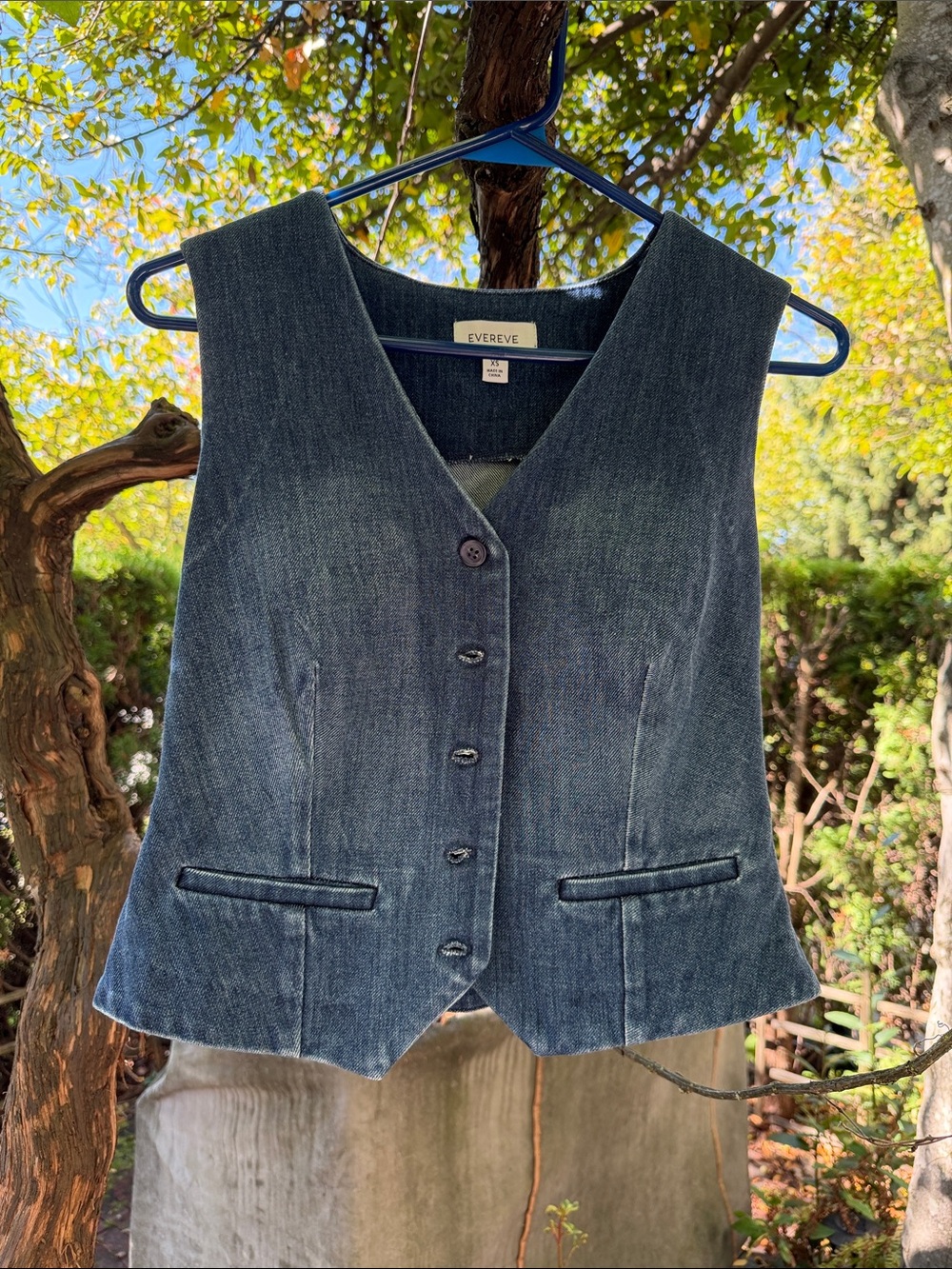Evereve denim vest XS